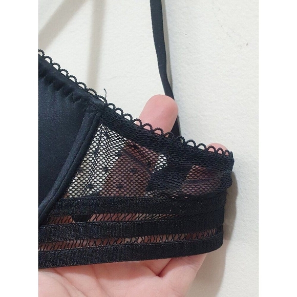 34 C Stella McCartney Isabel Floating Contour Underwire Plunge Silk Bra … - Picture 7 of 11
